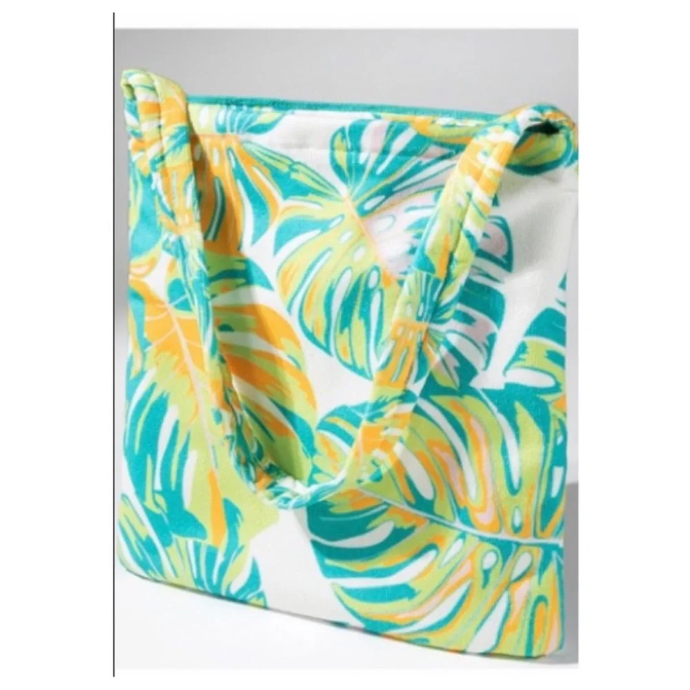 NEW Boho Monstera Bag Convertible Beach Towel Tote